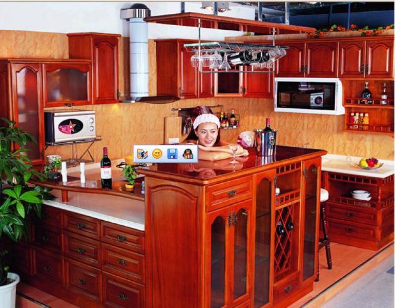 Solid Wood Kitchen Cabient Oak