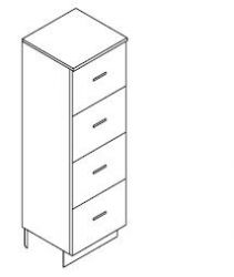 Semi Tall Unit With 4 Drawers