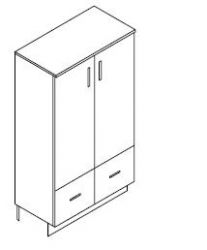 Semi Tall Unit With 2 Drawers