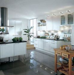 Finished kitchen cabinets