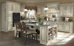 White Glazed Maple Kitchen Cabinets